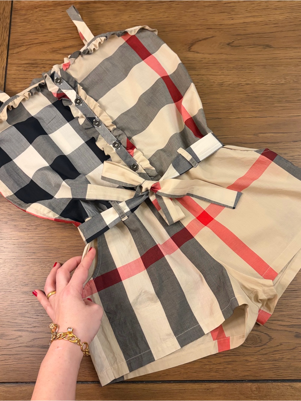 Authentic BURBERRY Girls Nova Check Dress Romper Size Luxury Designer Kids 9-10